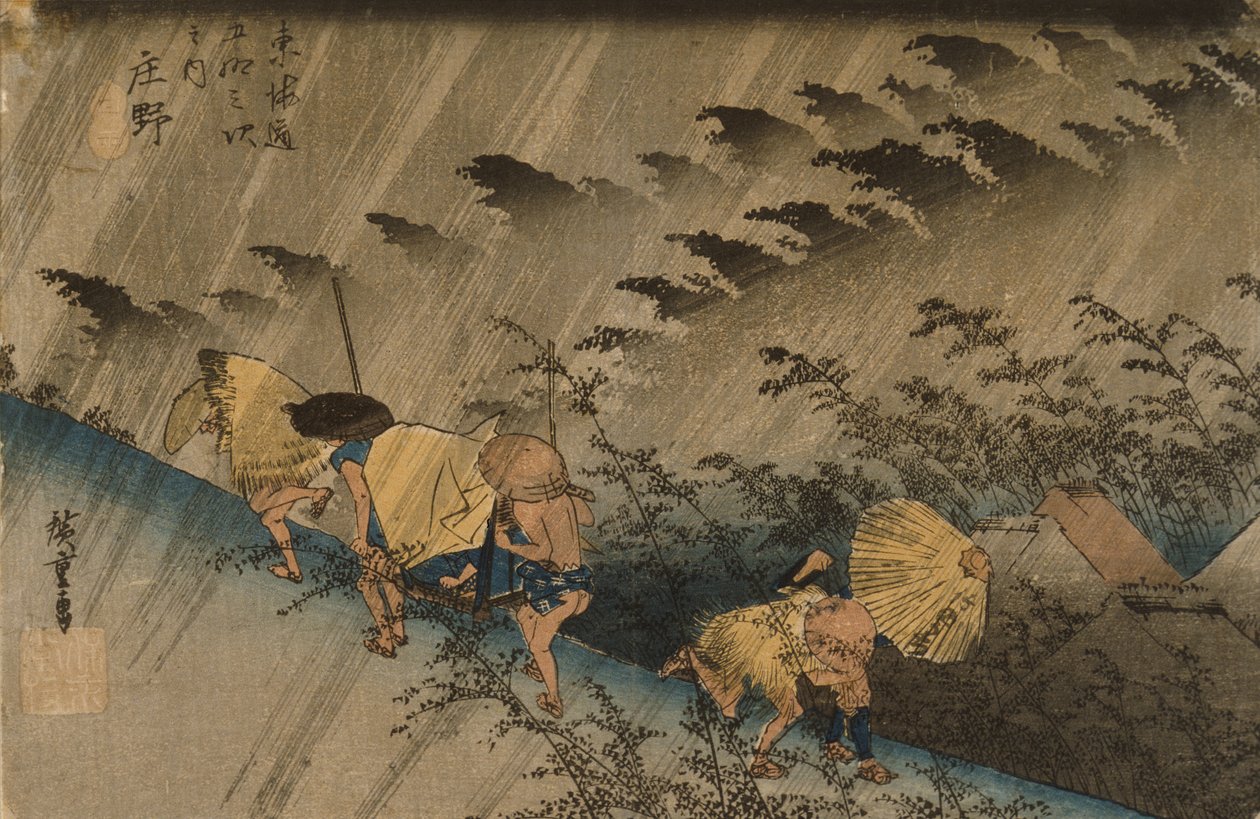 Shōno: Treibender Regen von Utagawa Hiroshige