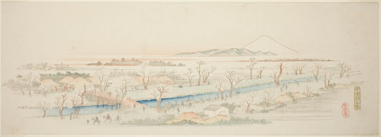 Ansicht von Koganei (Koganei no kei), aus einer unbetitelten Serie berühmter Ansichten der Edo-Vororte von Utagawa Hiroshige