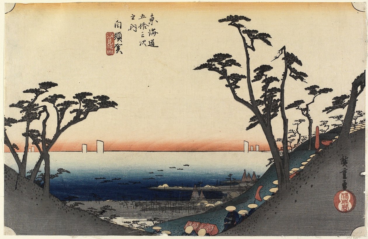 Blick auf den Shiomi-Hang, Shirasuga, ca. 1833 von Utagawa Hiroshige