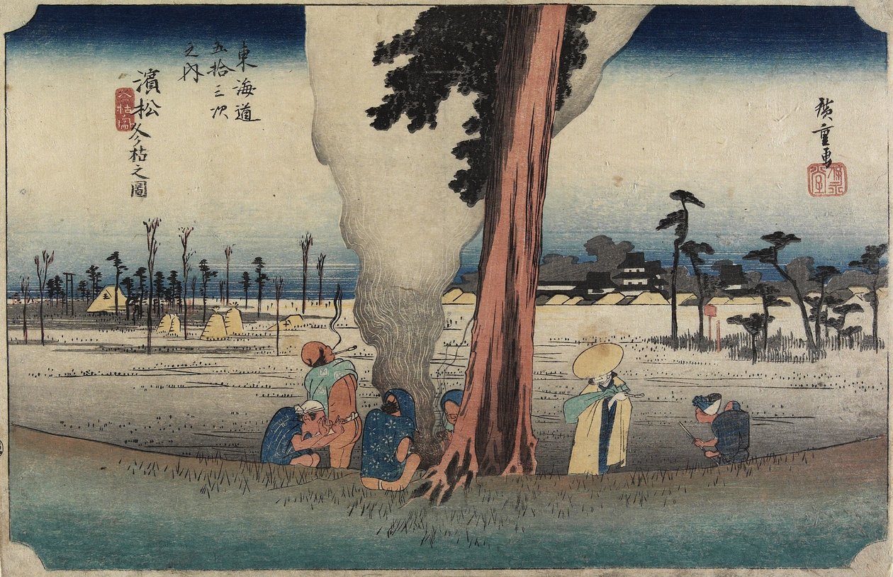 Winterszene, Hamamatsu, ca. 1833 von Utagawa Hiroshige