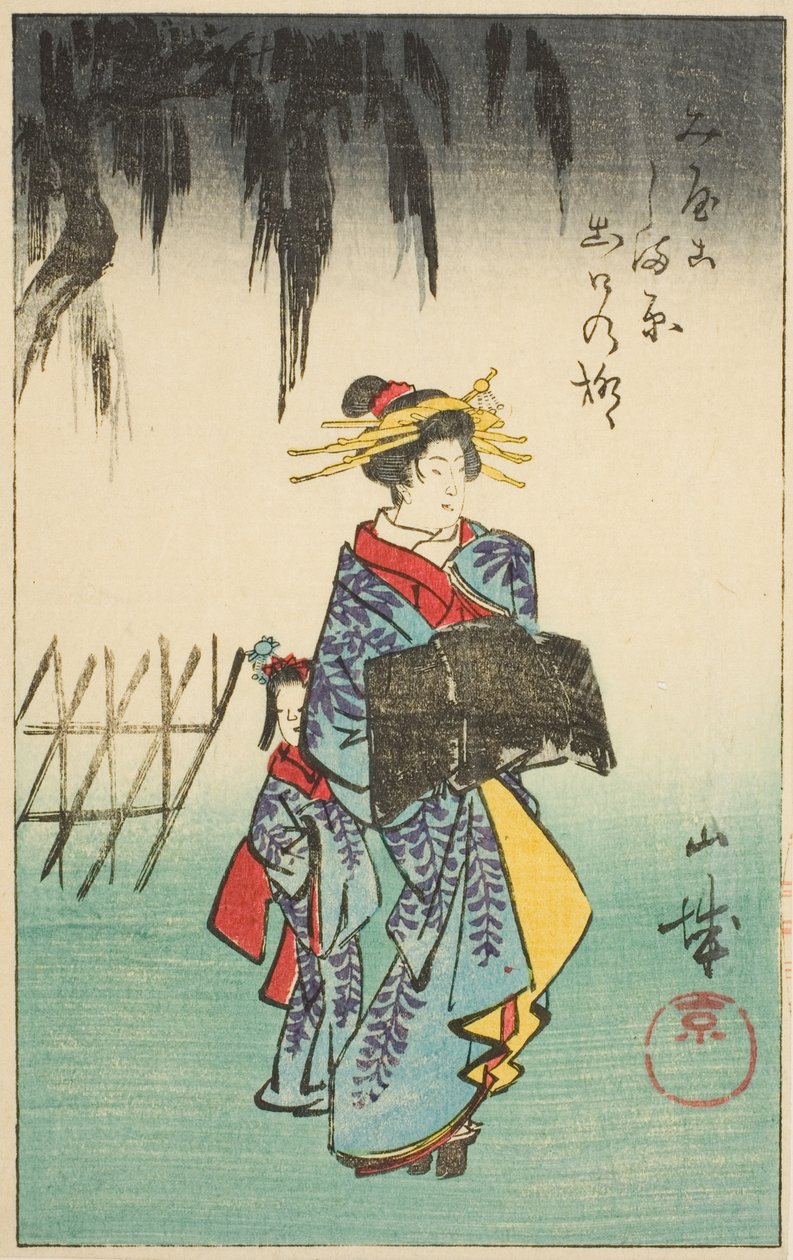 Provinz Yamashiro, Abschnitt von Blatt Nr. 1 aus der Serie "Ausschnitte der Provinzen (Kunizukushi harimaze zue)" von Utagawa Hiroshige