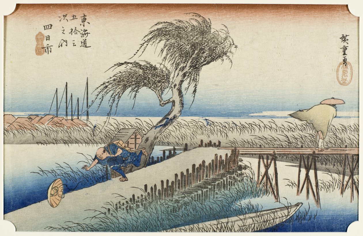 Yokkaichi: Mie-Fluss von Utagawa Hiroshige