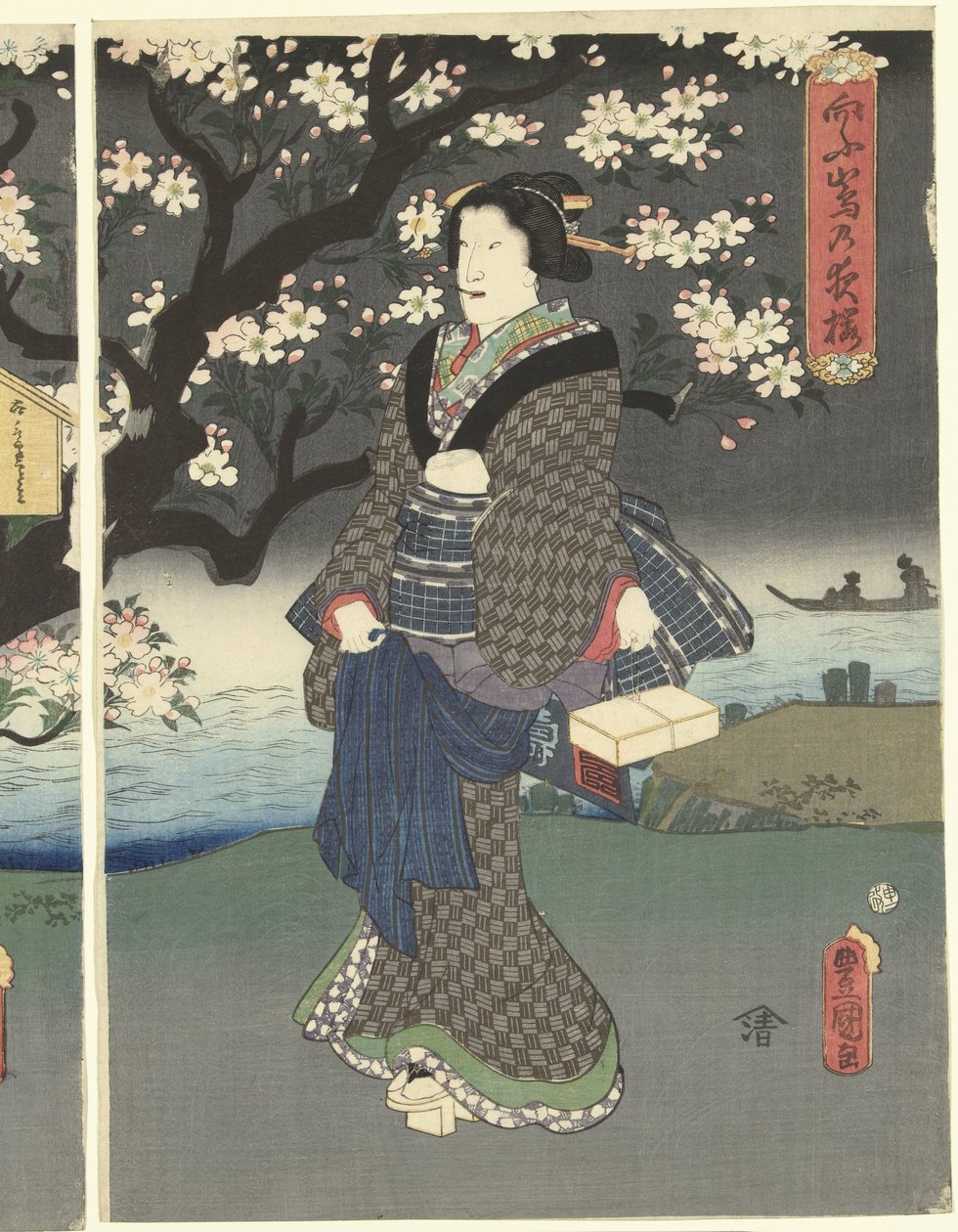 Abendspaziergang am Fluss von Utagawa Kunisada (I)