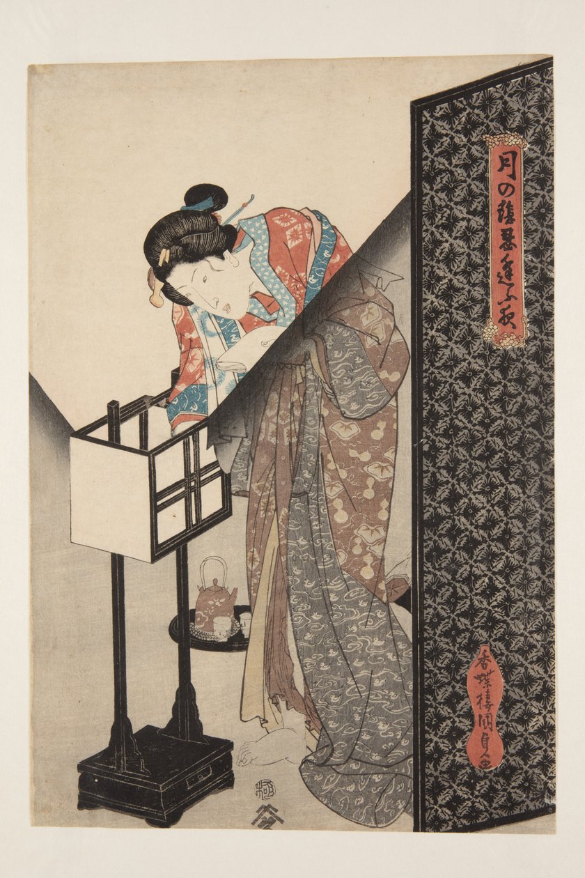 Orientalische Lampe (Andon) von Utagawa Kunisada