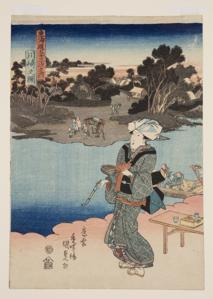 Ansicht von Kawasaki von Utagawa Kunisada