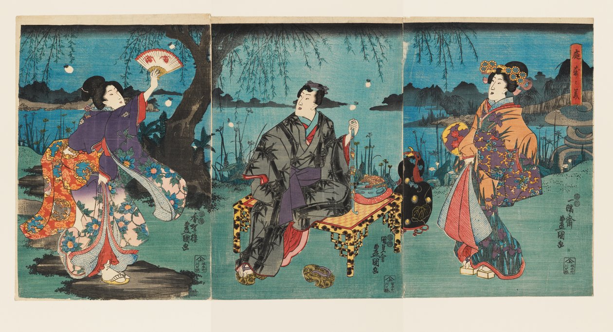 Abkühlung im Garten von Utagawa Kunisada II