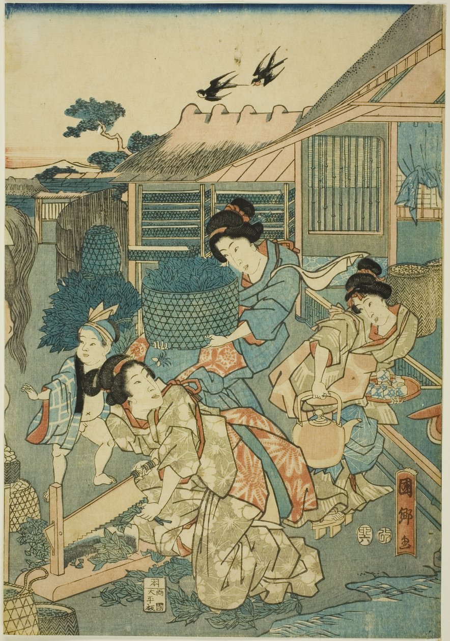 Großer Wohlstand auf der Seidenfarm von Utagawa Kunisato