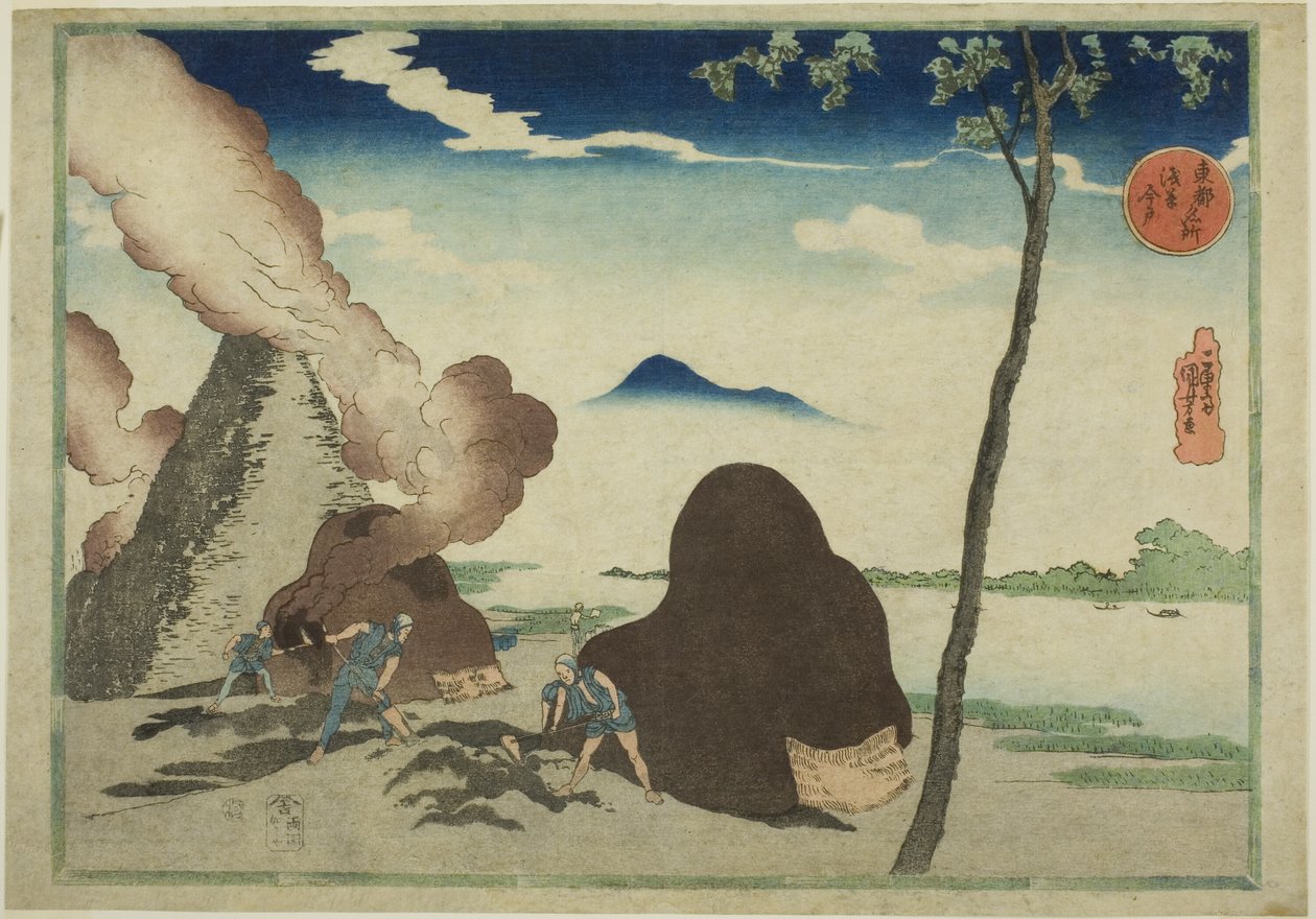 Asakusa Imado, aus der Serie "Berühmte Orte in der östlichen Hauptstadt (Toto Meisho)" von Utagawa Kuniyoshi