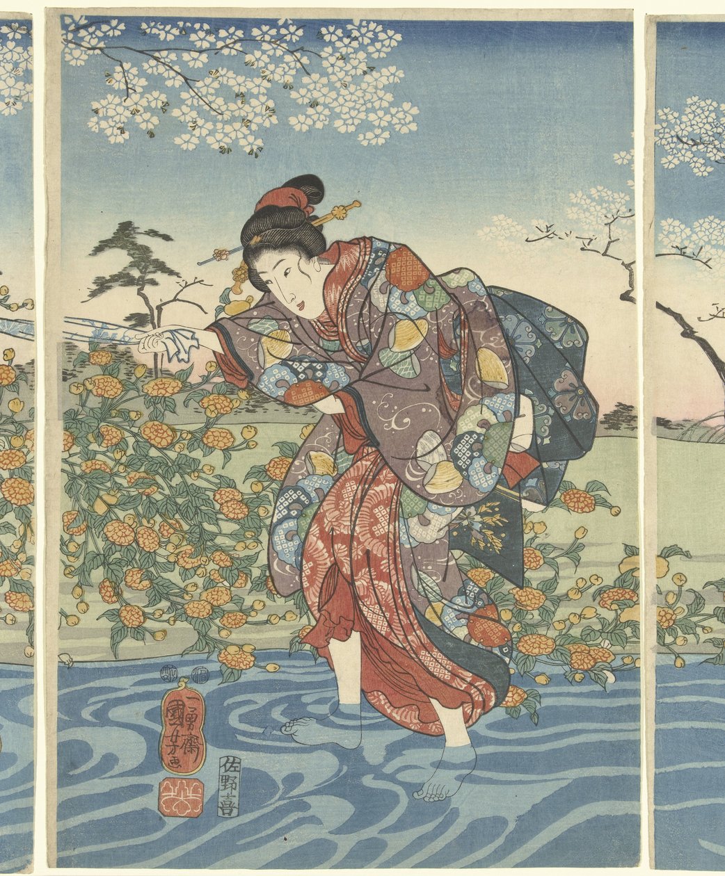 Der Ide Tama Fluss in der Provinz Yamashiro von Utagawa Kuniyoshi
