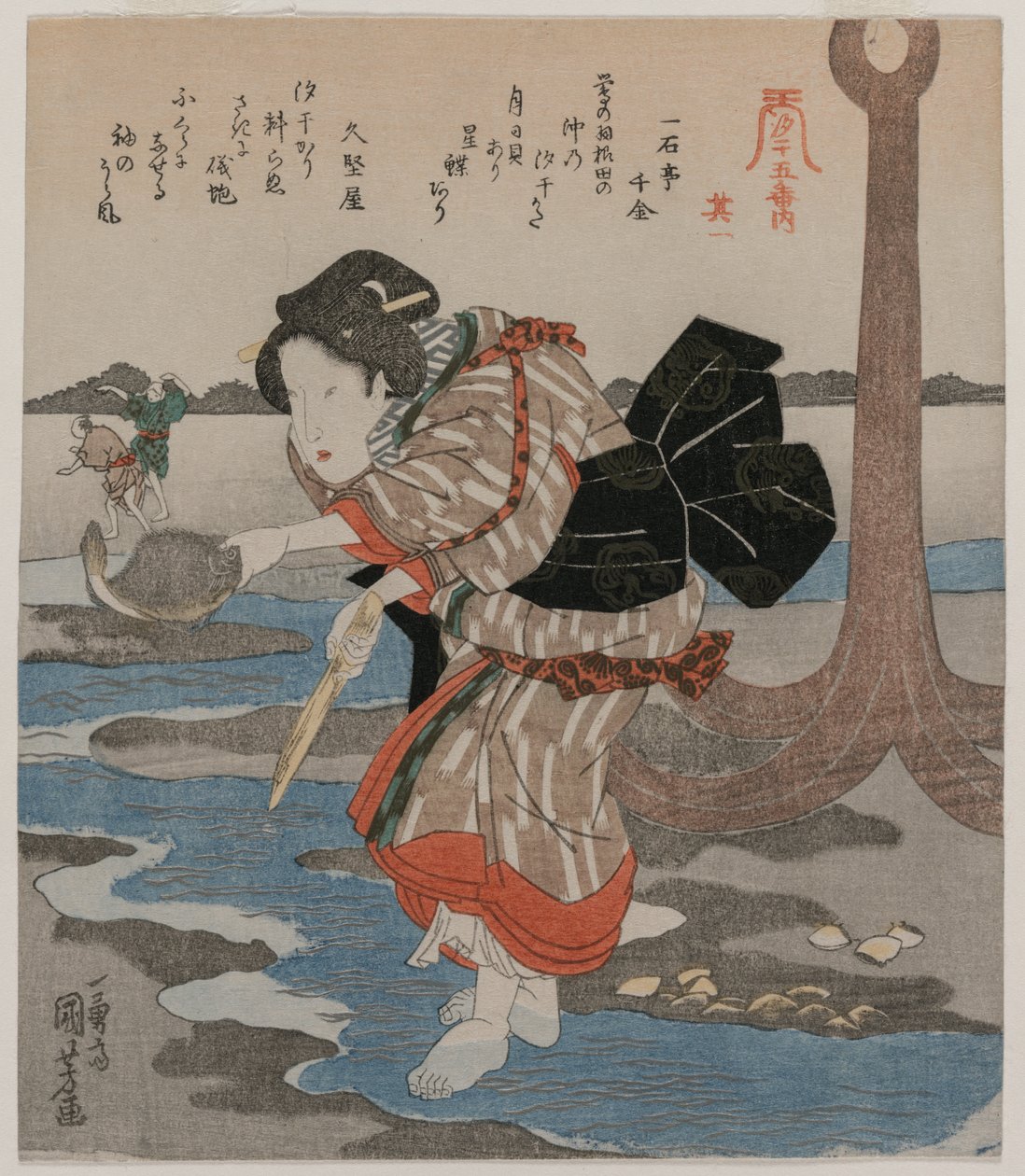 Fünf Bilder von Ebbe, späte 1820er von Utagawa Kuniyoshi