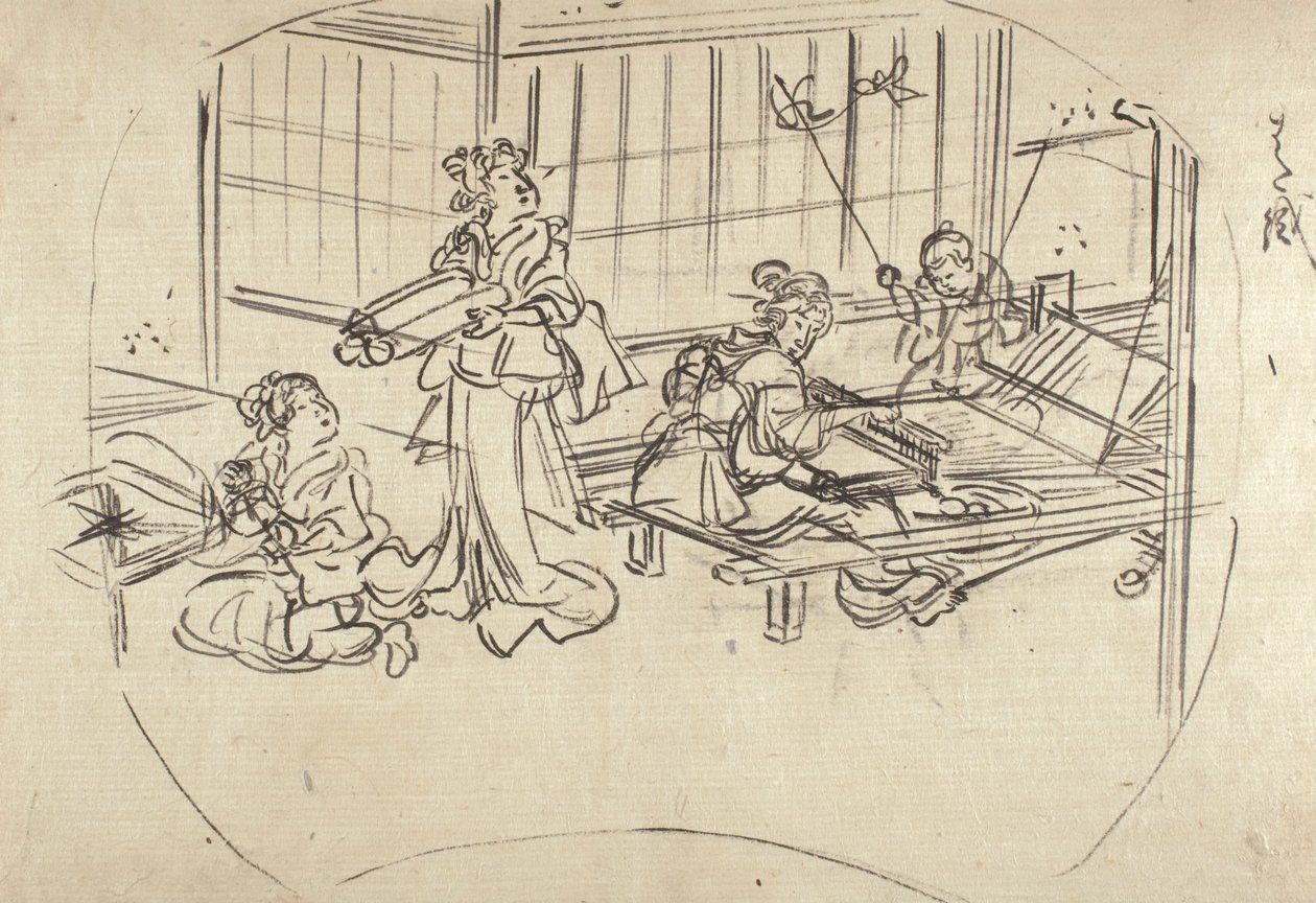Hataori (Weben am Webstuhl) von Utagawa Kuniyoshi