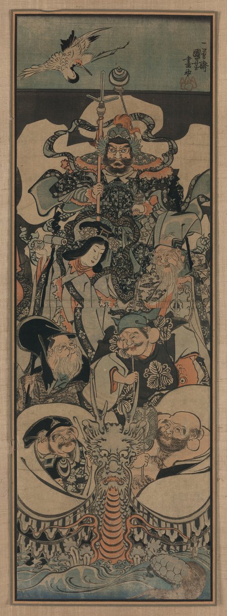 Die Sieben Glücksgötter, 1843-1845 von Utagawa Kuniyoshi