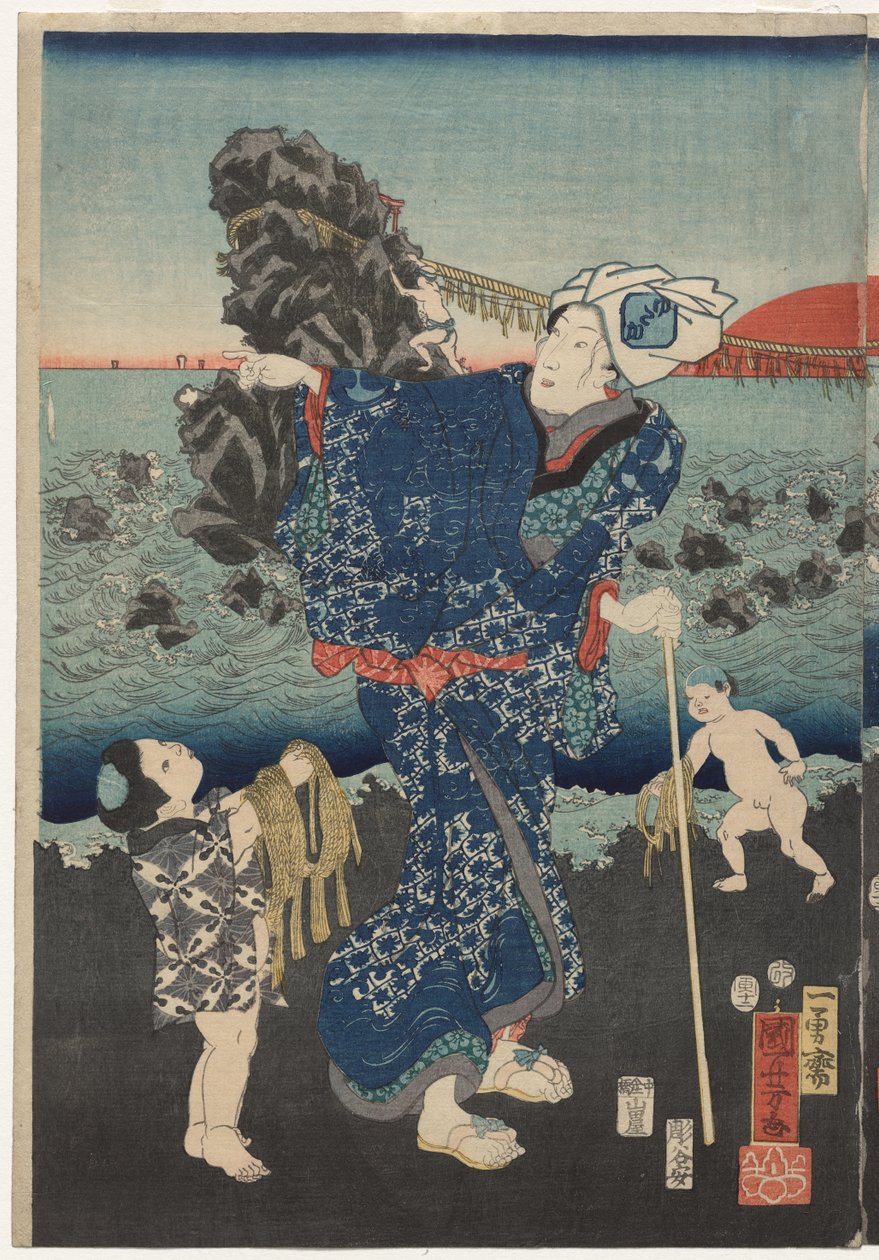 Sonnenaufgang in der Futami-Bucht von Utagawa Kuniyoshi