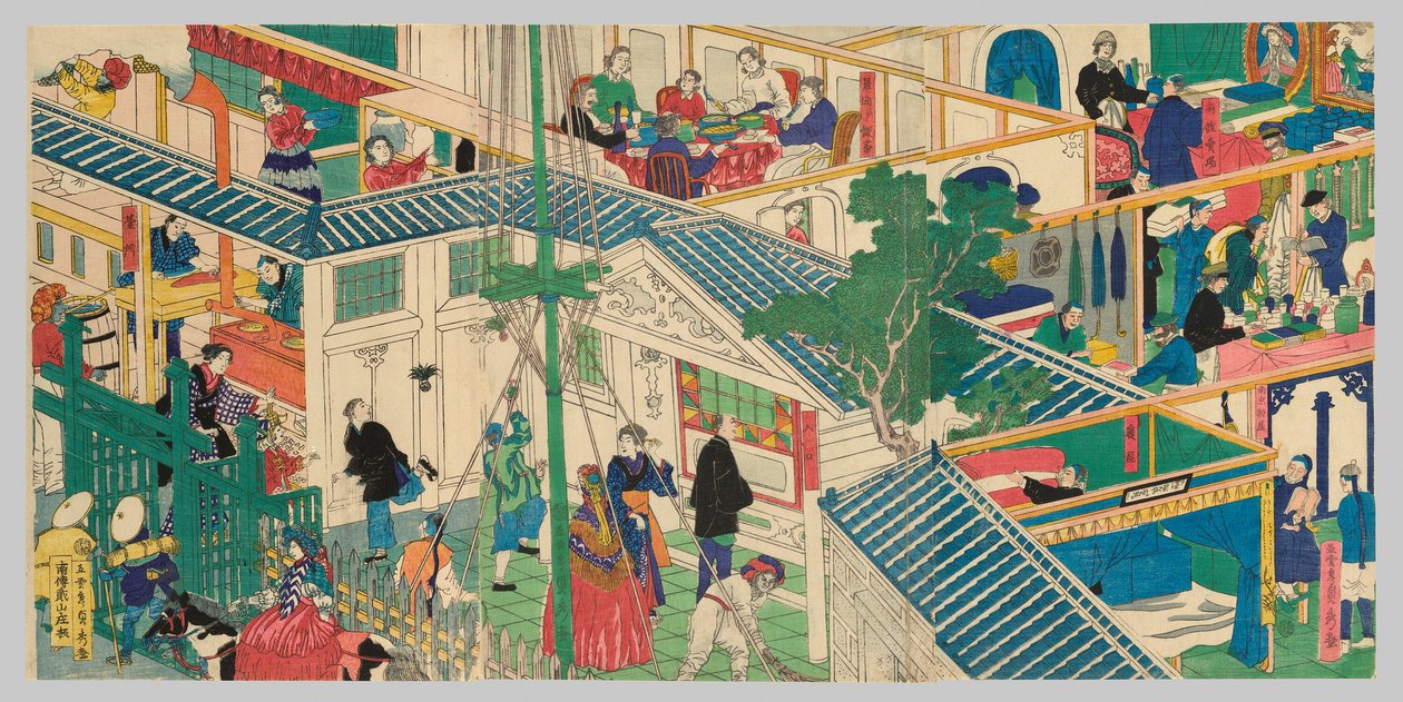 Haus eines ausländischen Kaufmanns von Utagawa Sadahide
