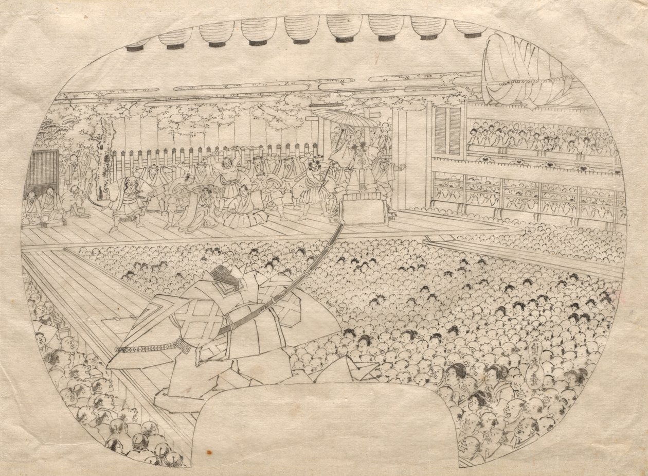 Innenraum des Kabuki-Theaters von Utagawa Sadahide