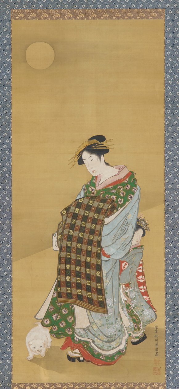 Eine Kurtisane und ihre Begleiterin von Utagawa Toyoharu