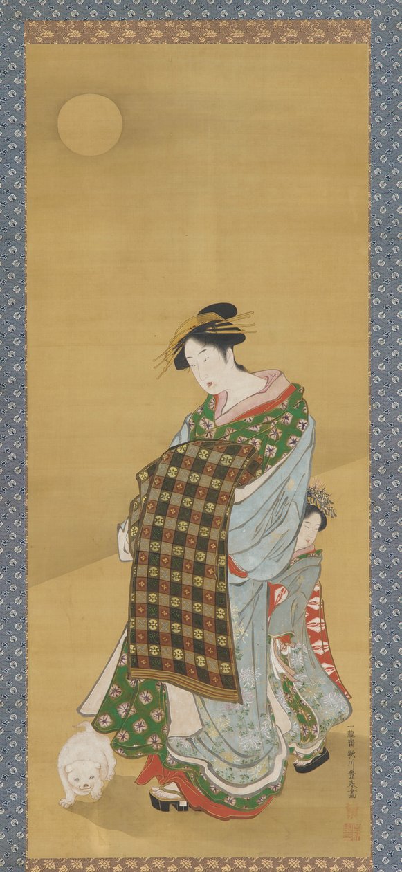 Eine Kurtisane und ihre Begleiterin von Utagawa Toyoharu