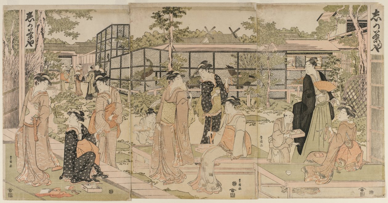 Besucher des Shika-Tehauses, frühe 1790er Jahre von Utagawa Toyokuni
