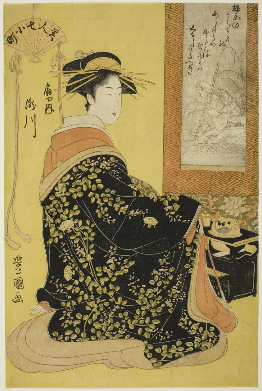 Die Kurtisane Takikawa von Ogiya, aus der Serie Sieben schöne Komachi von Utagawa Toyokuni I