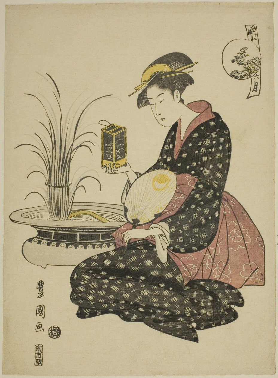 Der sechste Monat, aus der Serie "Modische zwölf Monate" von Utagawa Toyokuni I