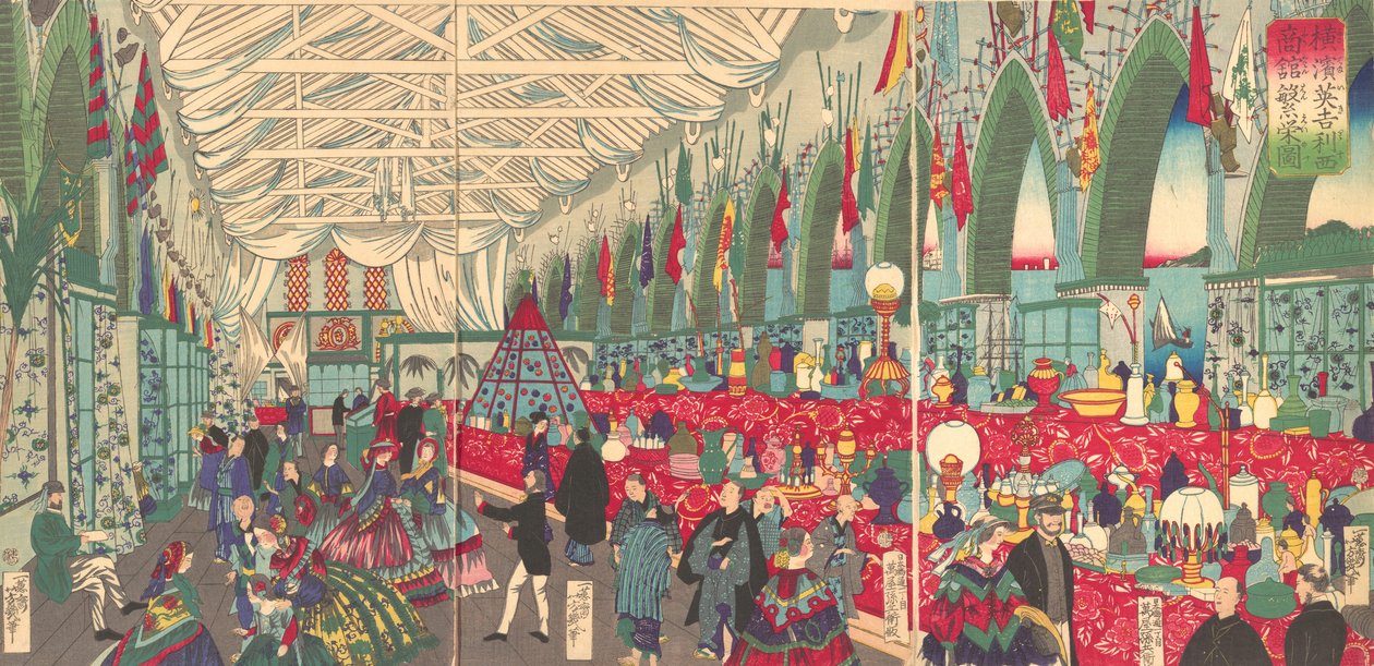 Das Gedeihen einer englischen Handelsfirma in Yokohama, 9. Monat, 1870 von Utagawa Yoshiiku