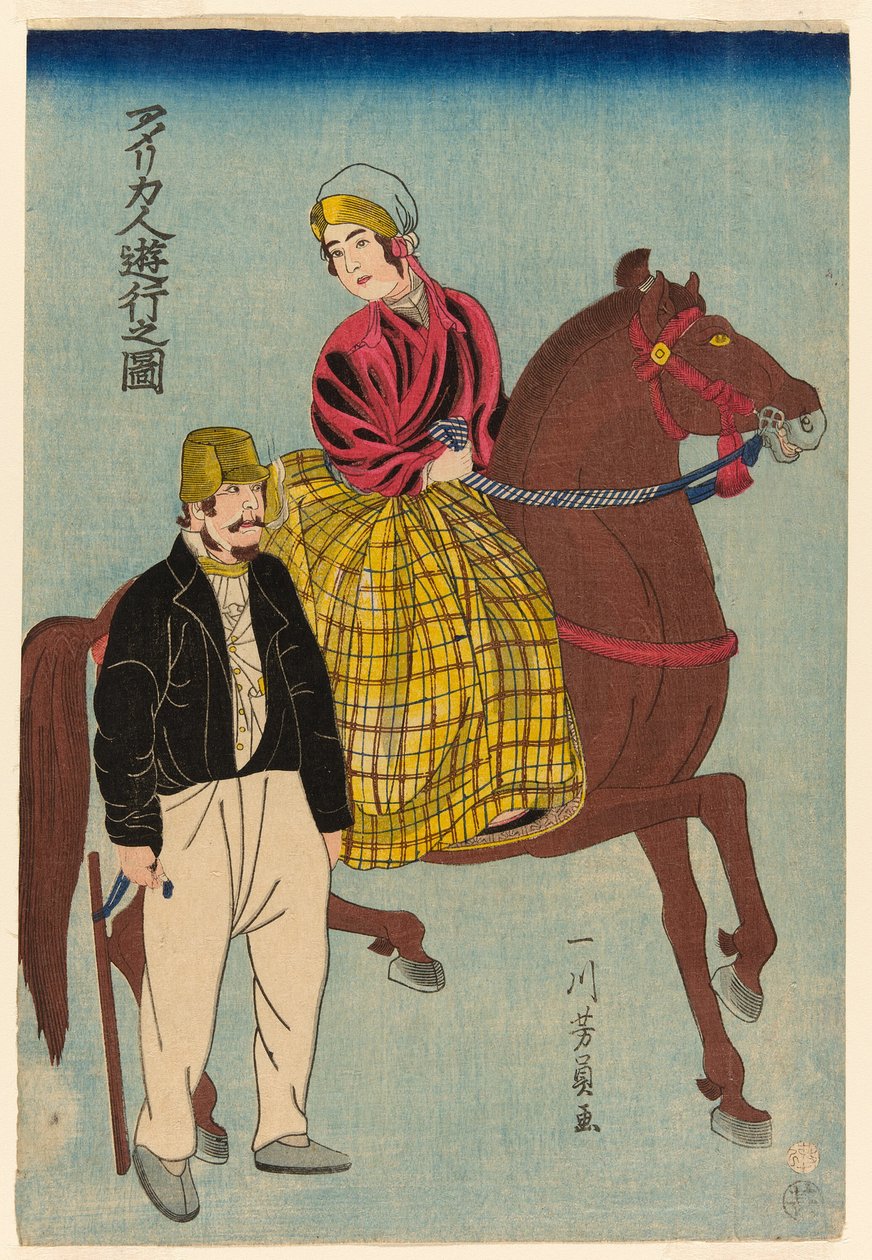 Amerikaner auf einem Ausflug von Utagawa Yoshikazu