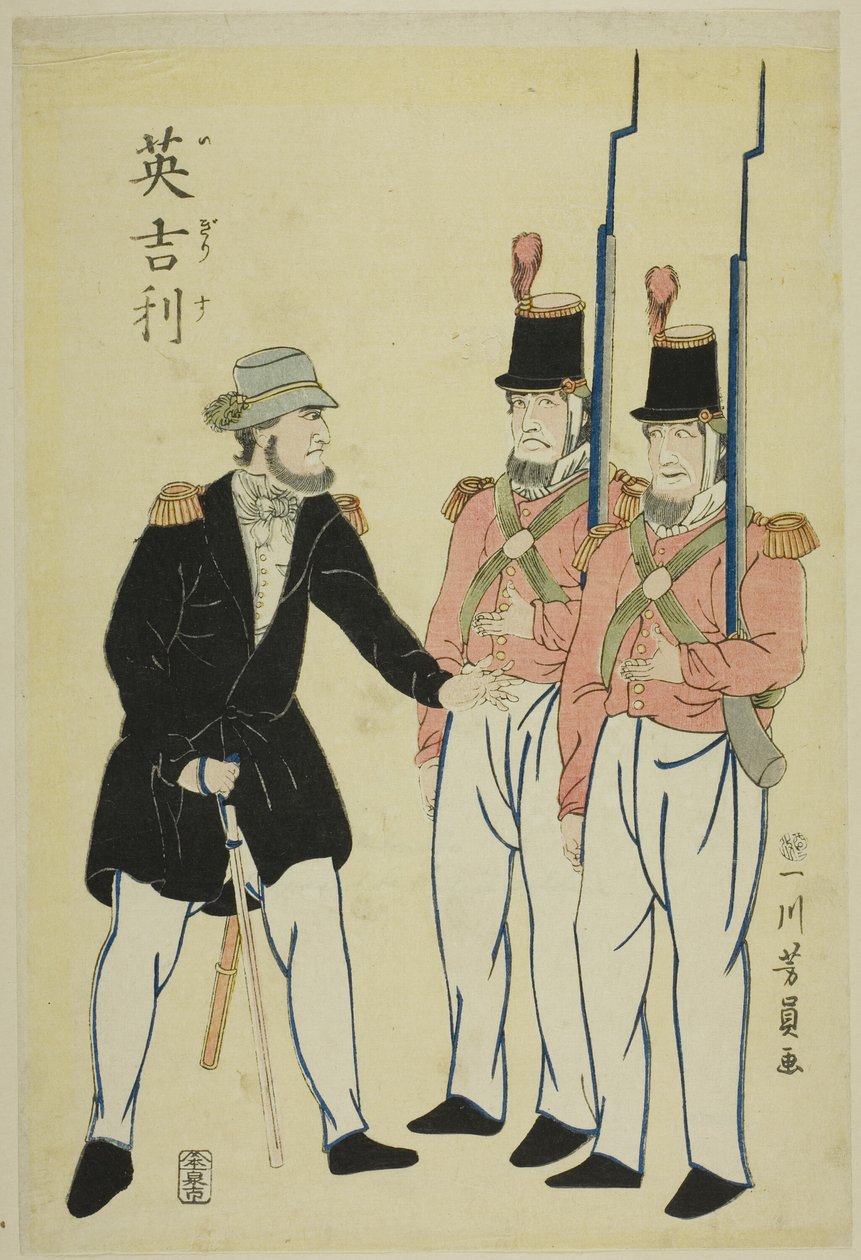 Englischer Offizier und Soldaten von Utagawa Yoshikazu