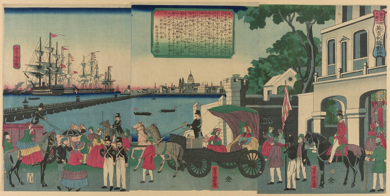 Der Hafen von London, England, aus der Serie "Sammlung von malerischen Orten in fremden Ländern" von Utagawa Yoshitora