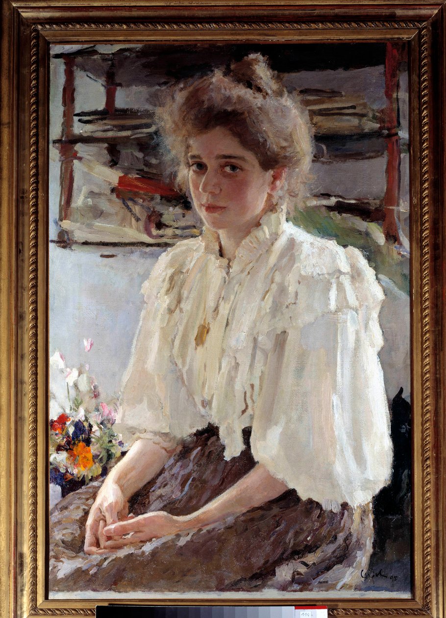 Porträt von Madame Lwoff, geborene Maria Yakovlena Simonovich, Cousine des Künstlers von Valentin Aleksandrovich Serov