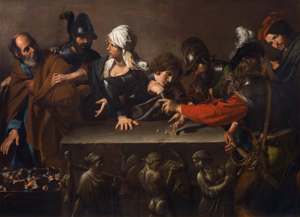 Die Verleugnung des Heiligen Petrus, von Valentin de Boulogne (1591-1632) von Valentin de Boulogne