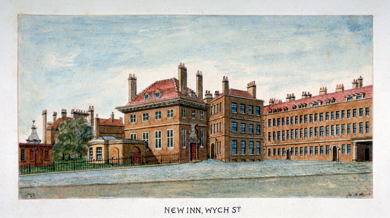 Ansicht des New Inn in der Wych Street, Westminster, London von Valentine Davis