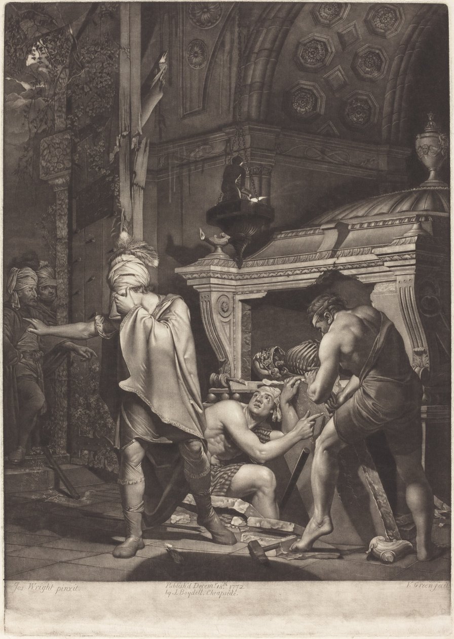 Miravan öffnet das Grab seiner Vorfahren, 1772 von Valentine Green