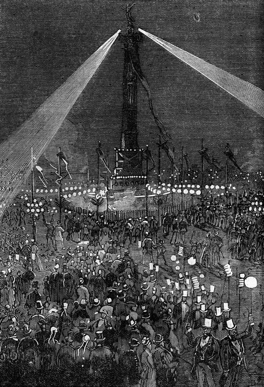 Beleuchtung des Place de la Bastille in Paris von Valnay Pere et fils