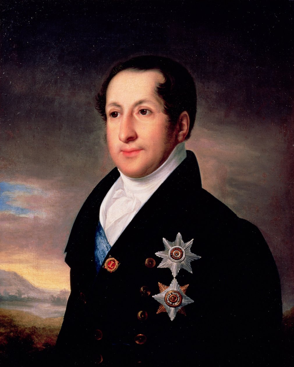 Porträt von Prinz Sergej Golitsyn (1774-1859), nach 1828 von Vasili Andreevich Tropinin