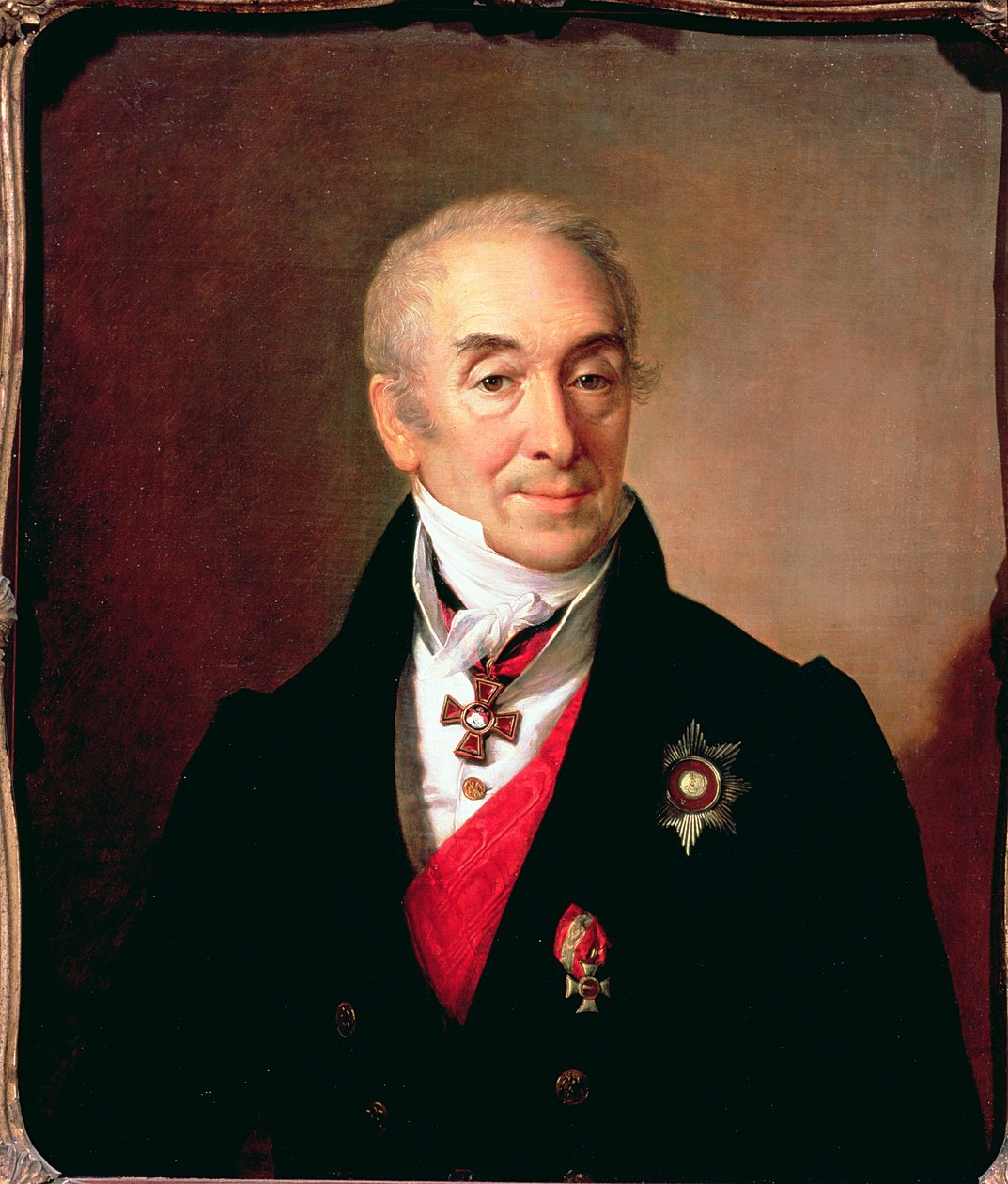 Porträt von S. Kushnikov, 1828 von Vasili Andreevich Tropinin