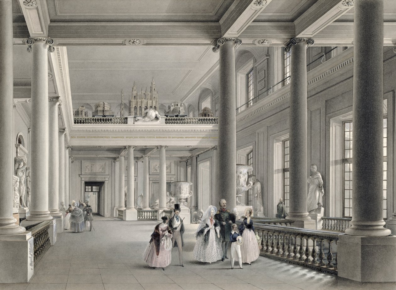 Der obere Eingangssaal der Akademie der Schönen Künste in St. Petersburg, 1838 von Vasili Semenovich Sadovnikov