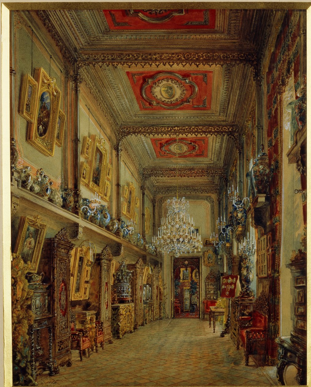 Die Bibliothek im Jussupow-Palast in Sankt Petersburg von Vasili Semenovich Sadovnikov