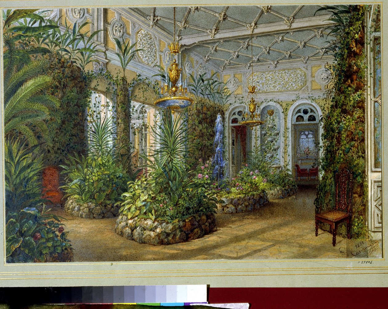 Der Wintergarten im Jussupow-Palast in St. Petersburg von Vasili Semenovich Sadovnikov
