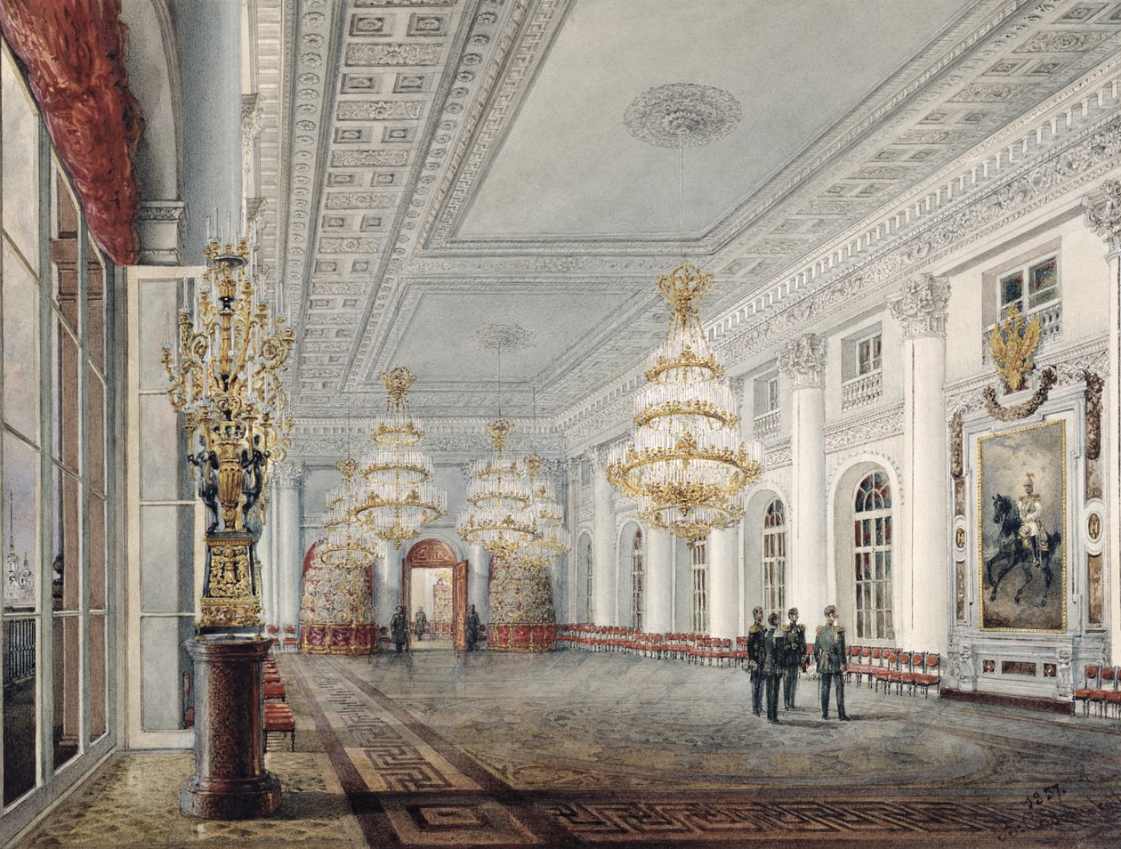 Die Große Halle, Winterpalast, St. Petersburg, 1837 von Vasili Semenovich Sadovnikov