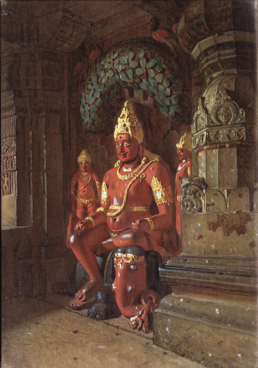 Eine Vishnu-Statue im Indra-Tempel, 1874 von Vasili Vasilievich Vereshchagin