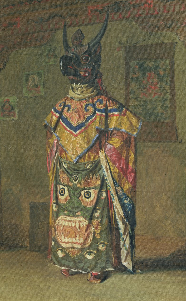 Buddhistischer Lama während des Feiertags im Pemionchi-Kloster, 1874-76 von Vasili Vasilievich Vereshchagin