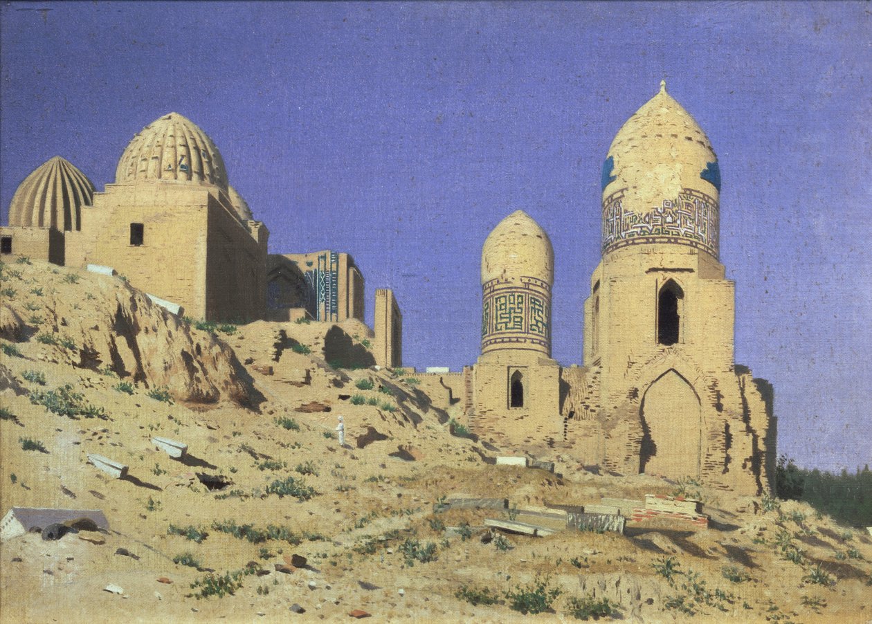 Nekropole Shah-i-Zinda Der lebende König in Samarkand, 1869-1870 von Vasili Vasilievich Vereshchagin