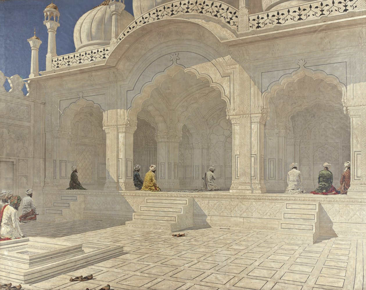 Die Perlenmoschee Moti Masjid, Delhi, 1880er von Vasili Vasilievich Vereshchagin