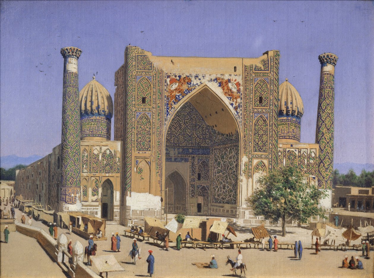 Die Sherdar-Madrasa am Registan-Platz in Samarkand, 1869-1870 von Vasili Vasilievich Vereshchagin