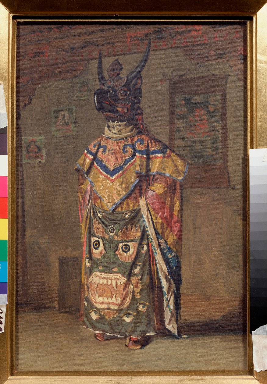 Ein Lama auf einem buddhistischen Fest im Rumtek-Kloster in Sikkim von Vasili Vasilievich Vereshchagin