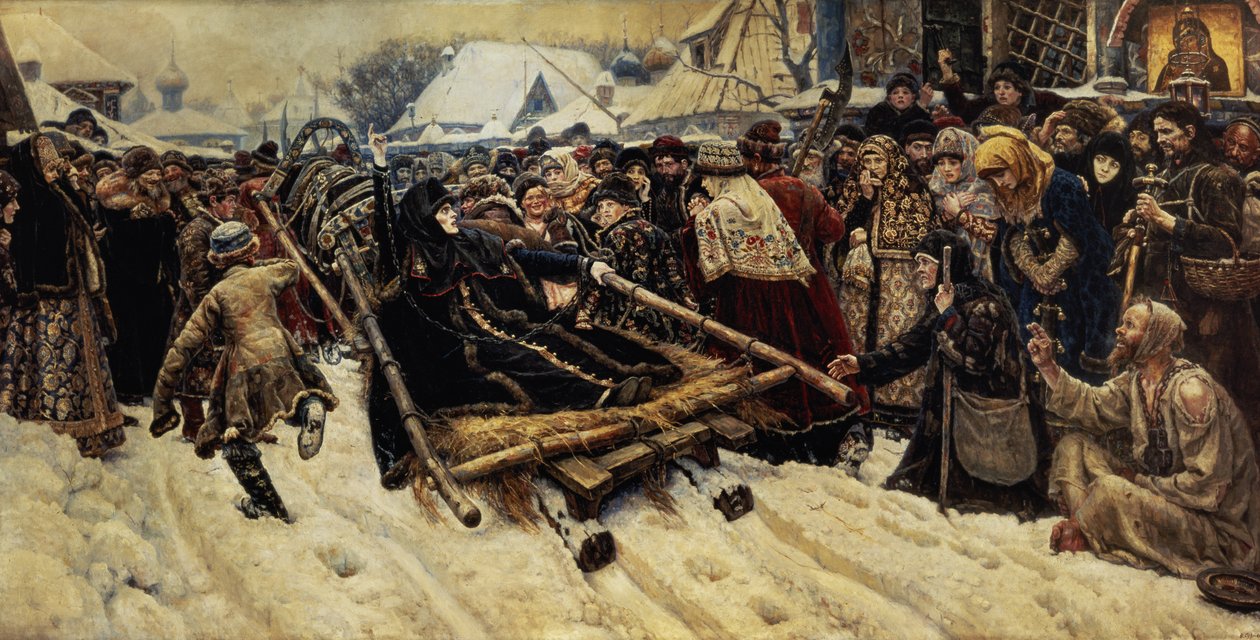 Die Hinrichtung der Bojarin Pajaritar Morozova (gest. 1675) 1887 von Vasilij Ivanovic Surikov