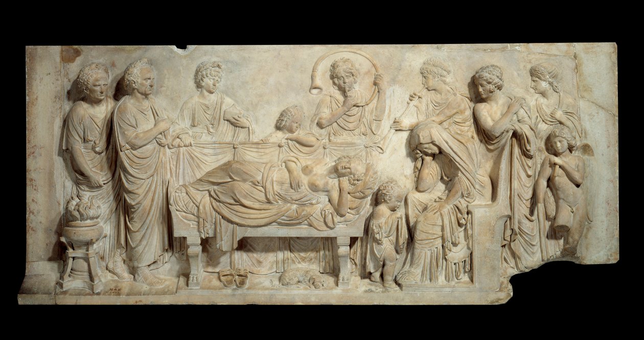 Begräbnis-Relief aus Marmor, Zeremonie in Venedig Anfang des 16. Jahrhunderts von Venetian School