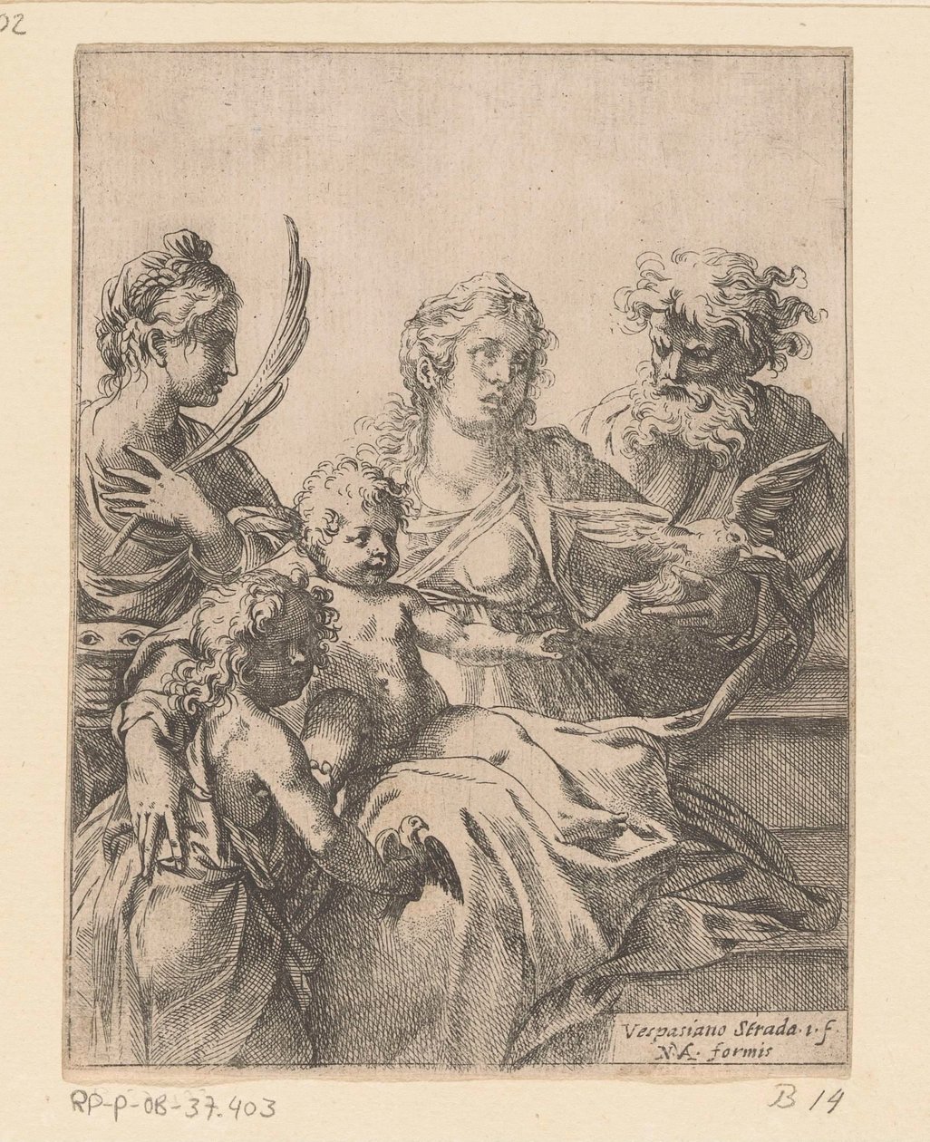 Heilige Familie mit Johannes dem Täufer und Elisabeth von Vespasiano Strada