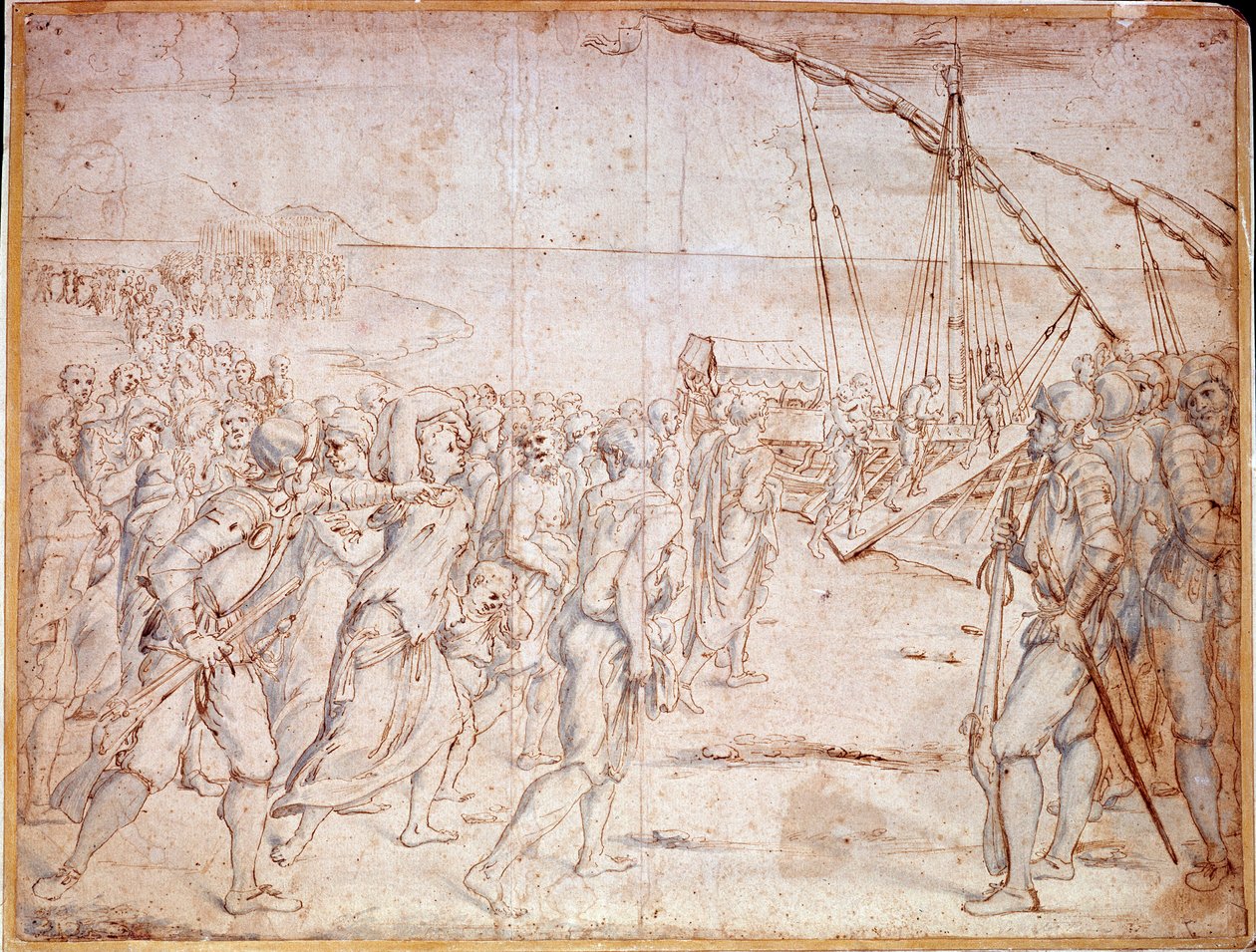 Deportation der Morisken aus Spanien nach dem Vertrag von Philipp III. von Spanien am 22.09.1609 von Vicente Carducho