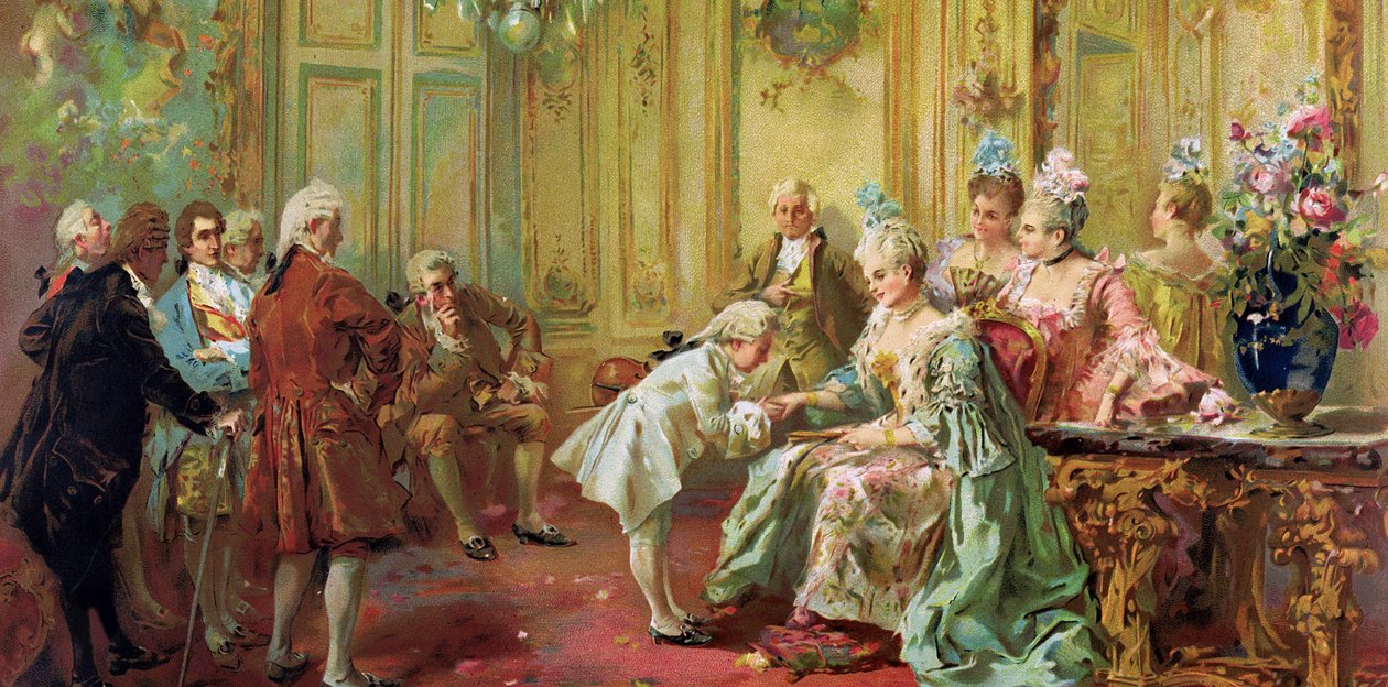 Die Vorstellung des jungen Mozart bei Mme de Pompadour in Versailles im Jahr 1763 von Vicente Garcia de Parades